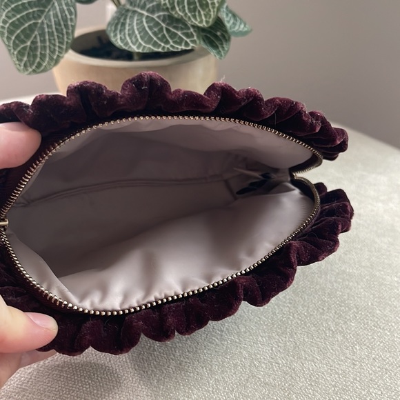 Kate Spade Velvet Burgundy Red Briar Lane Cosmetic Bag - Picture 4 of 4